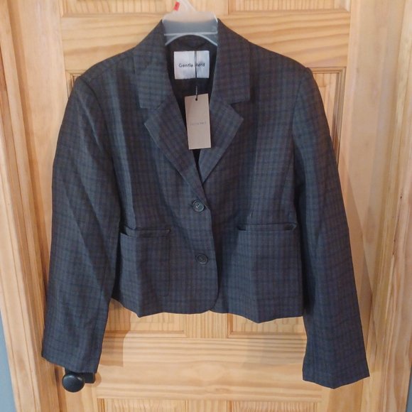 Gentle Herd cropped plaid blazer - Picture 1 of 4